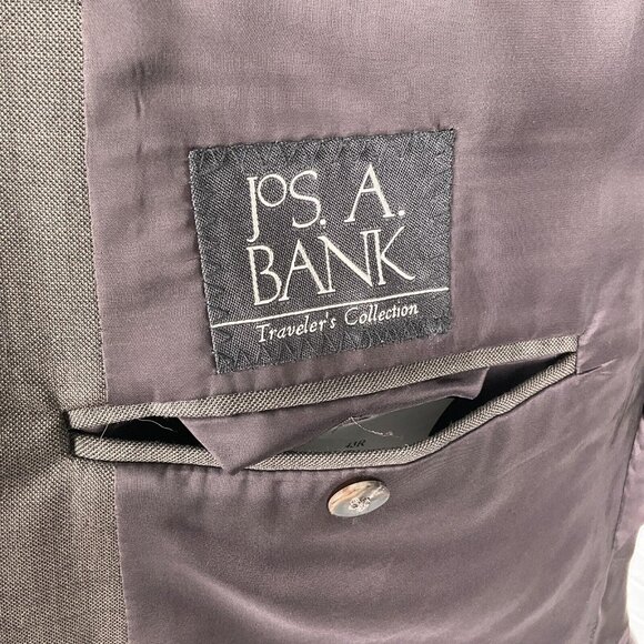 Jos A Bank Blazer Men 43R Brown Travelers Tailored Fit Classic Wool Suit Jacket - Picture 7 of 15